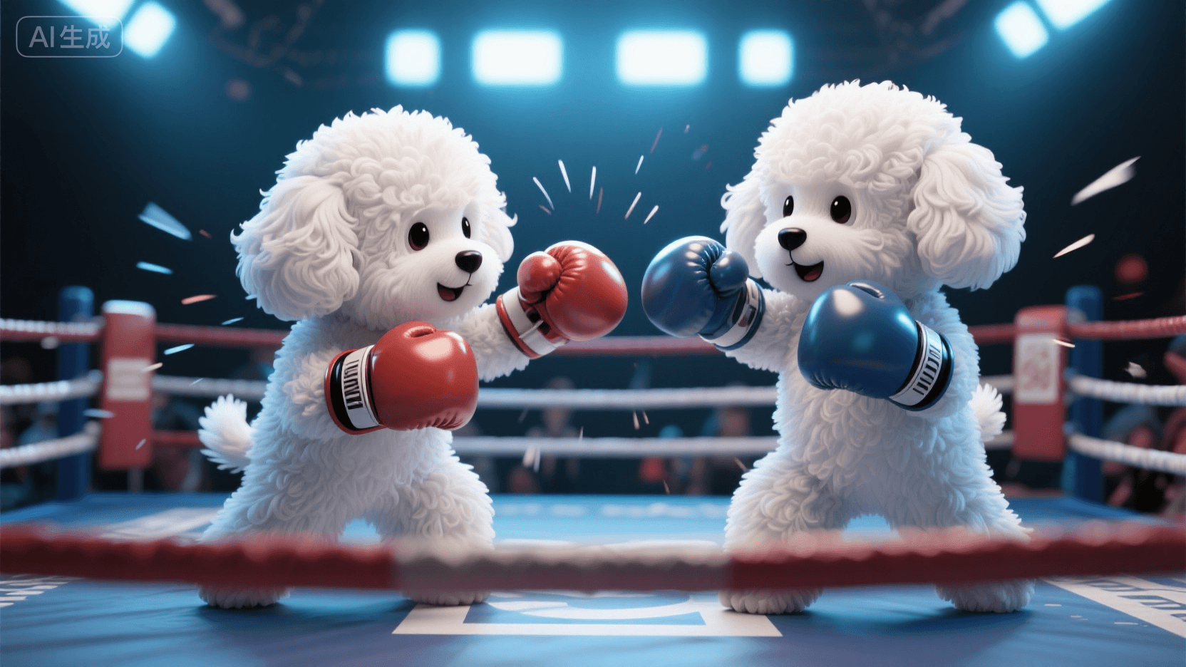 White teddy boxing illustration