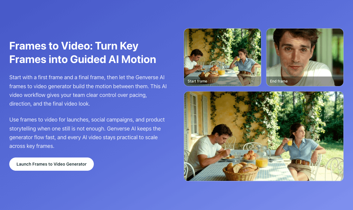 Frames to video workflow preview
