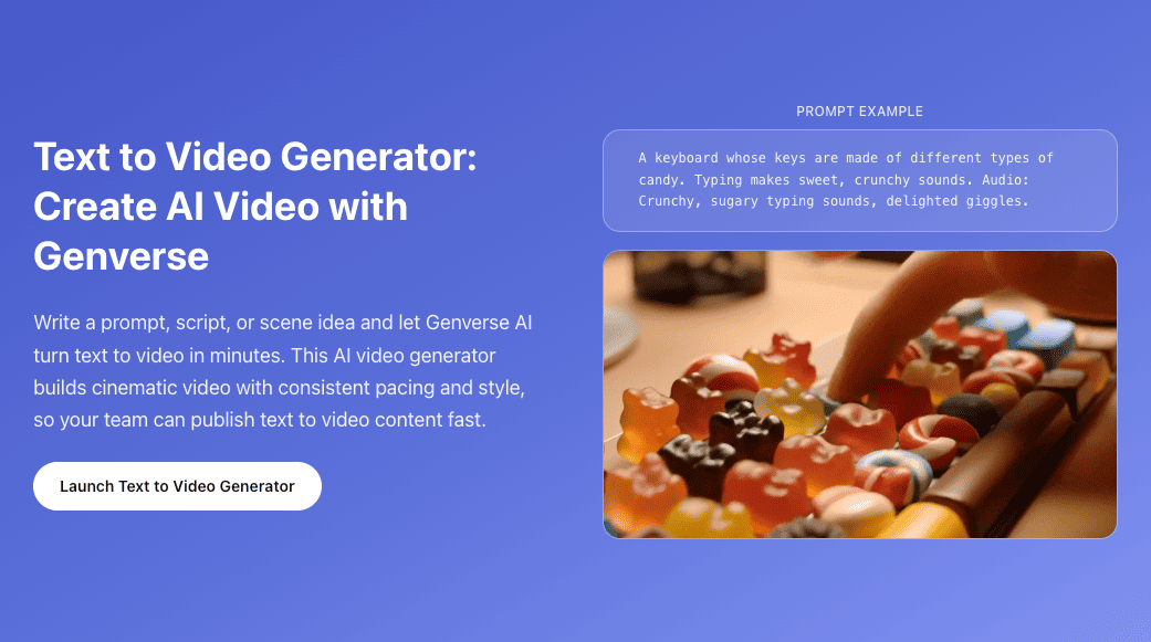 Text to video workflow preview